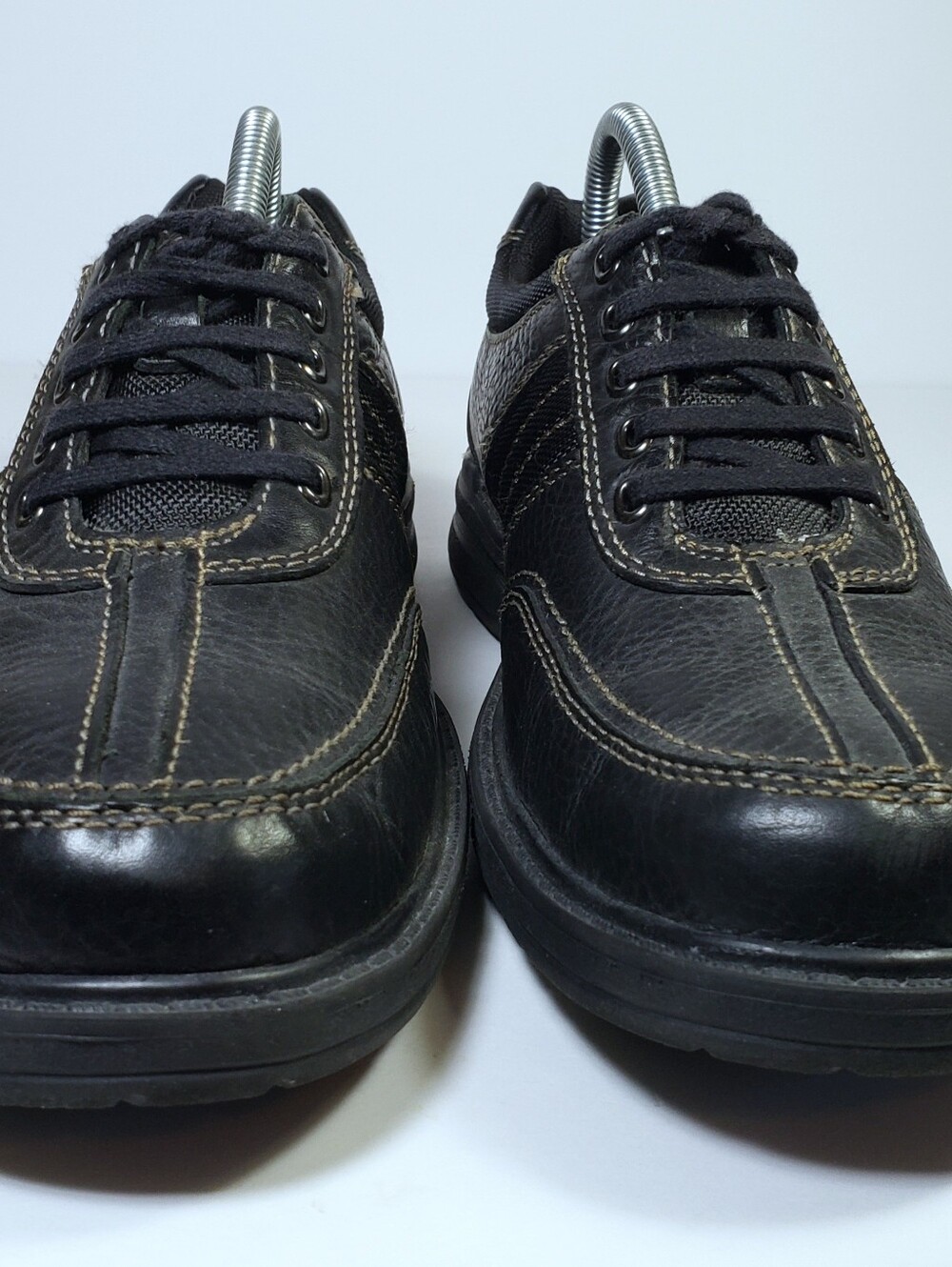 Clark's Mens Black Leather Oxford Shoes Sz 8 - Picture 2 of 8